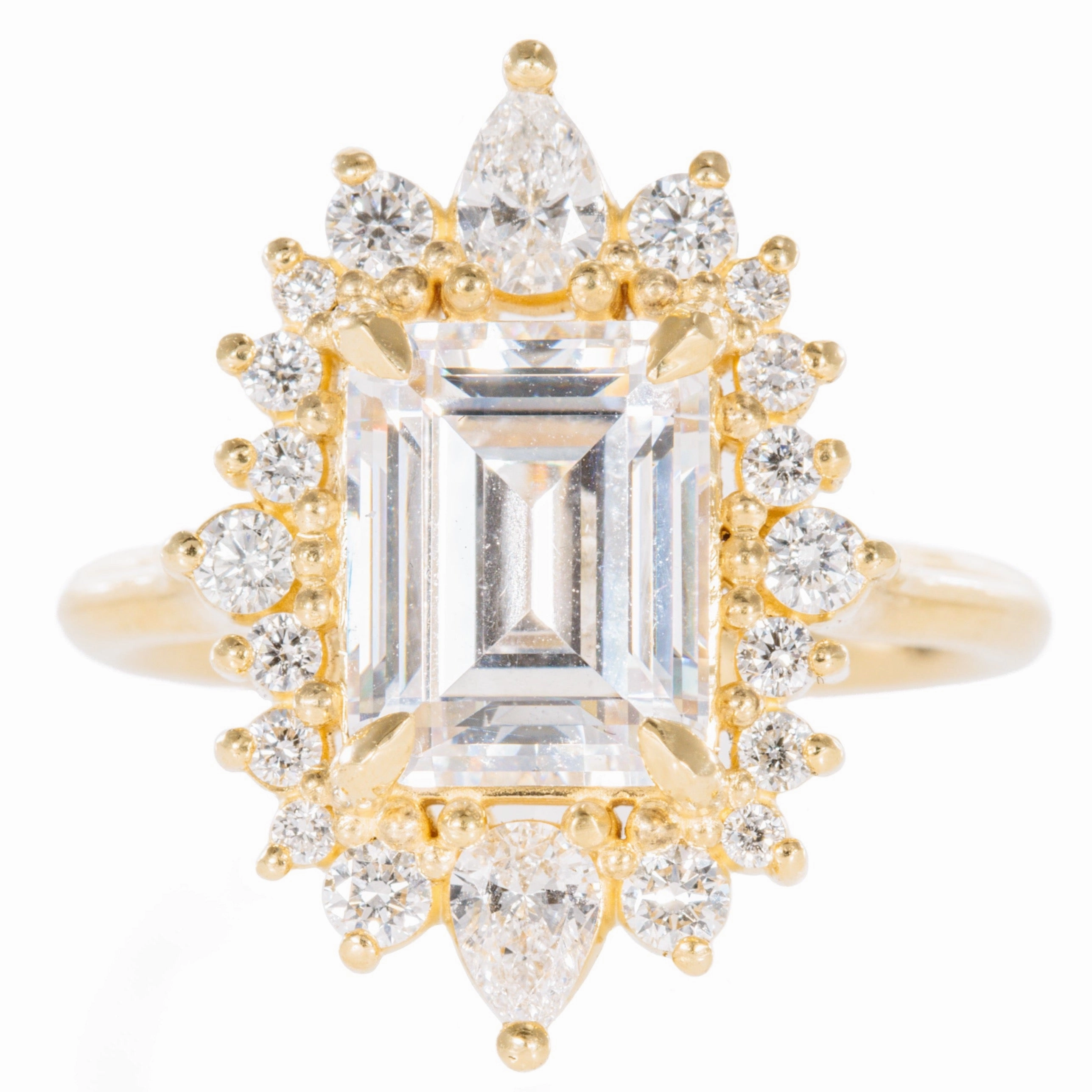 Work Friendly Amara Emerald Ring 18ky Diamonds