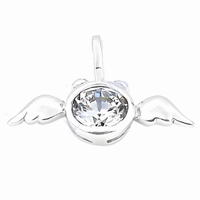 Antique Style Cubic Zirconia Silver Pendant - Graceful 925 Silver Jewelry Fantastic Accessory