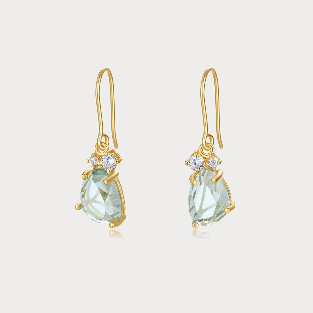 Aquamarine Earrings Minimalist Look Vibrant Gifts