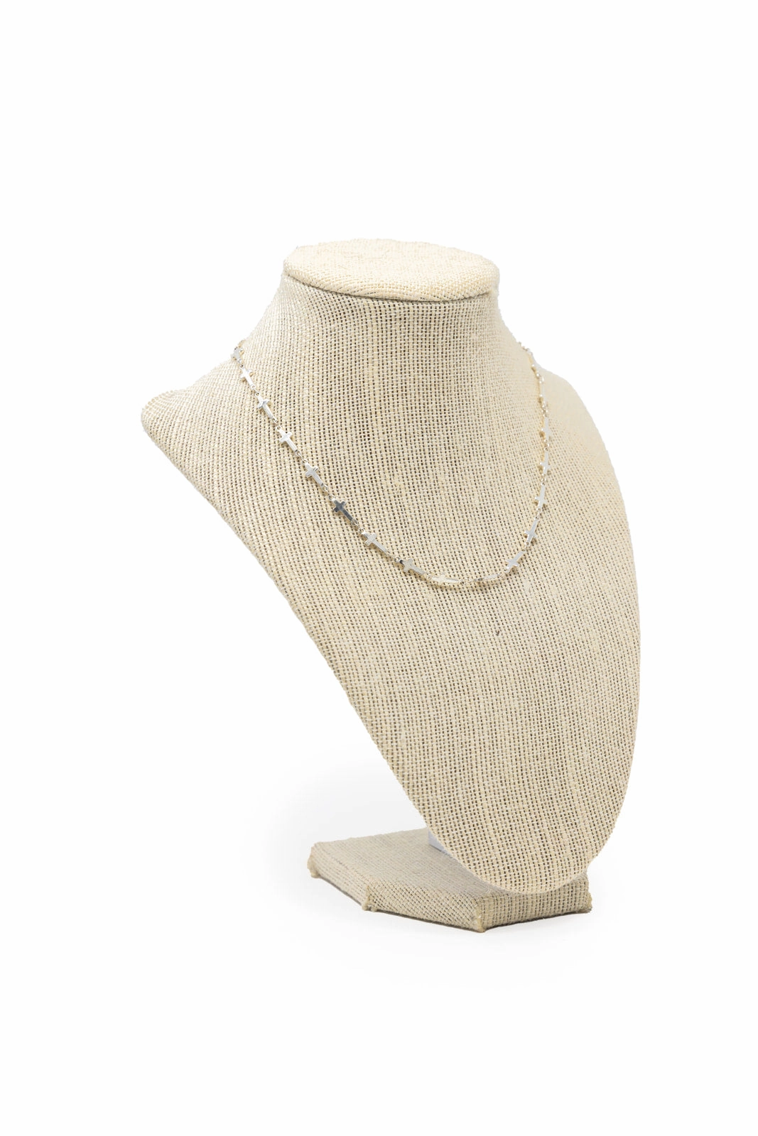 Silver Cross Chain Gleaming Gem