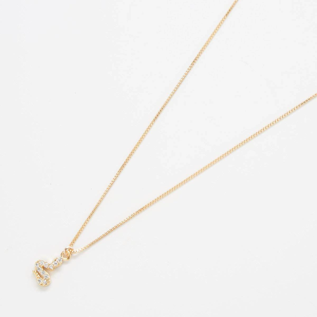 Gold Tiny Pave Snake Necklace Business Look