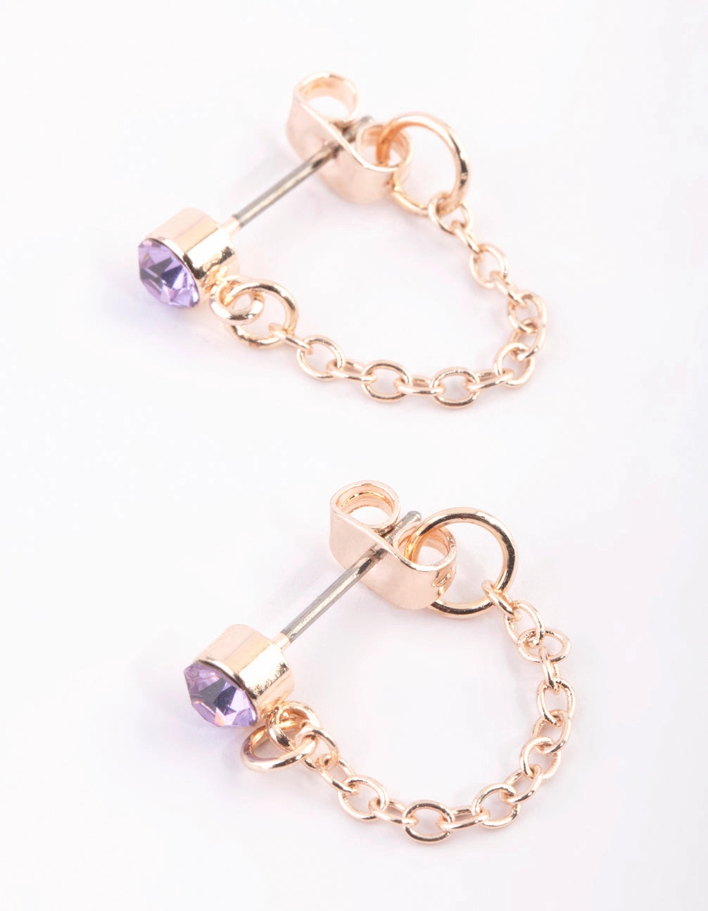 Purple Diamante Jacket Earrings Timeless Craftwork Polished Line