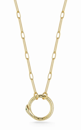 Bright Reflection Snake Ring Necklace