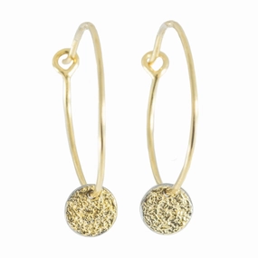 Easy Breezy Hoops with Dusted Discs, Small - 22k/18k Gold, Oxidized Silver Custom Touch