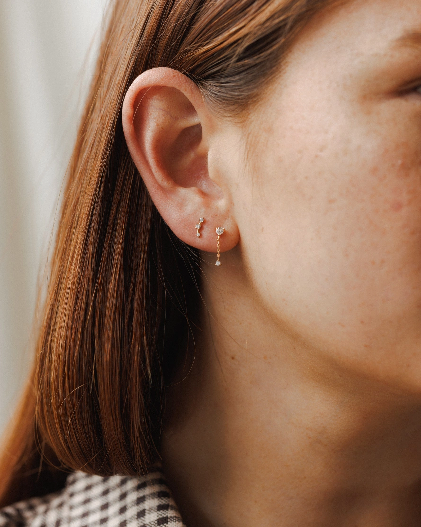 Astra Diamond Bar Studs Pretty Jewelry Minimalist Creation