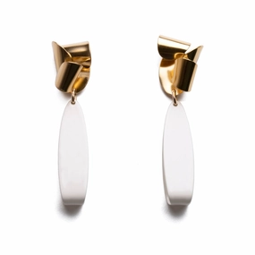 Asymmetrical Folds with Folded Drops - Gold   Cream Polished Elegance Handcrafted Beauty