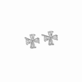 Pretty Flower Silver Studs Contemporary Aesthetic