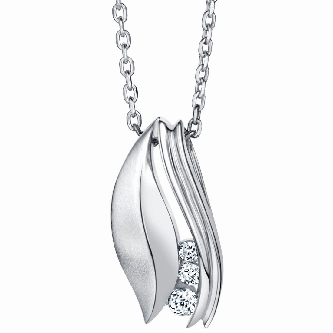 Sterling Silver Waves Pendant On Trend Trendy Accent