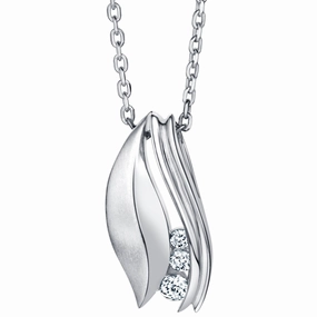 Sterling Silver Waves Pendant On Trend Trendy Accent