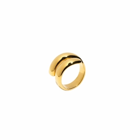 Aura Spiral Gold Ring | Open Wrap Statement Band Brilliant Object Creative Sign