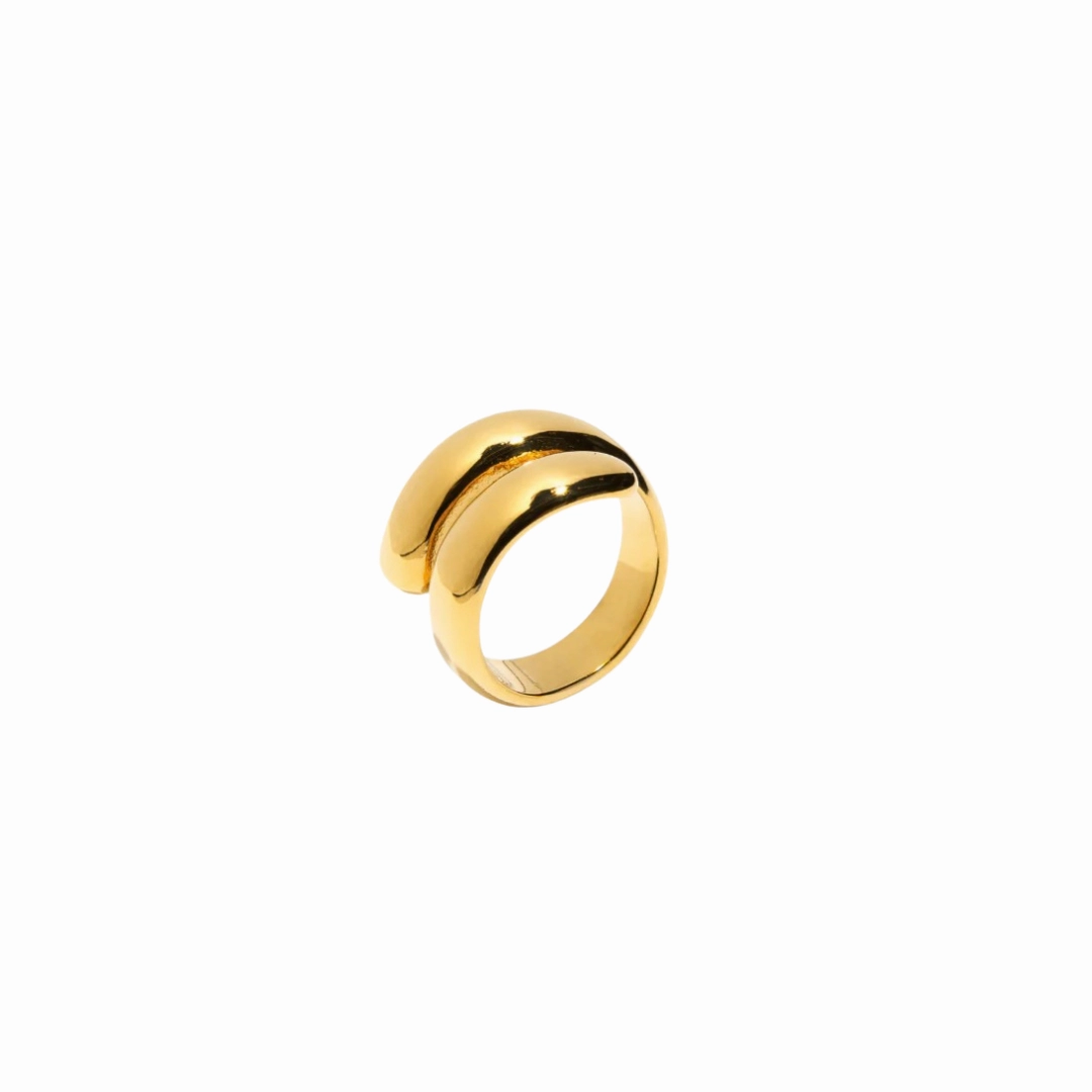 Aura Spiral Gold Ring | Open Wrap Statement Band Brilliant Object Creative Sign