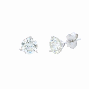 1.63cttw Round Diamonds in Three Prong Martini Earrings Polished Element