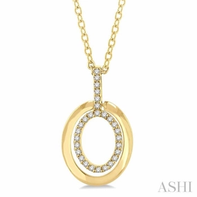 Classic Highlight 1/10 Ctw Petite Twin Oval Round Cut Diamond Fashion Pendant With Chain in 10K Yellow Gold
