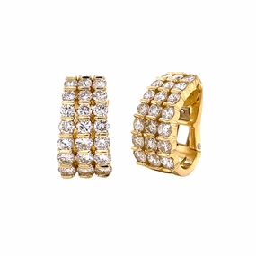 Large Trinket 18ky Diamond Huggie Earrings