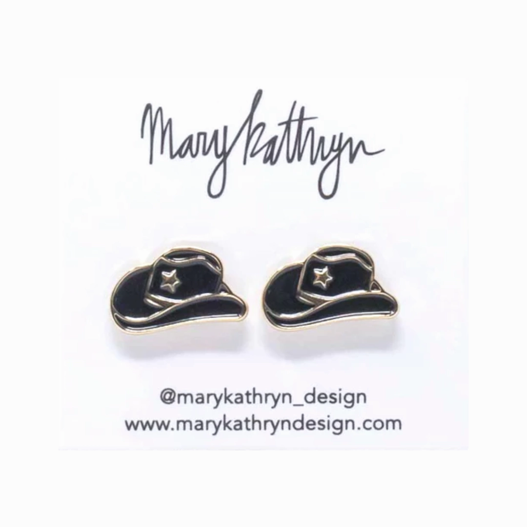 Black Cowboy Hat Studs Bright Accent