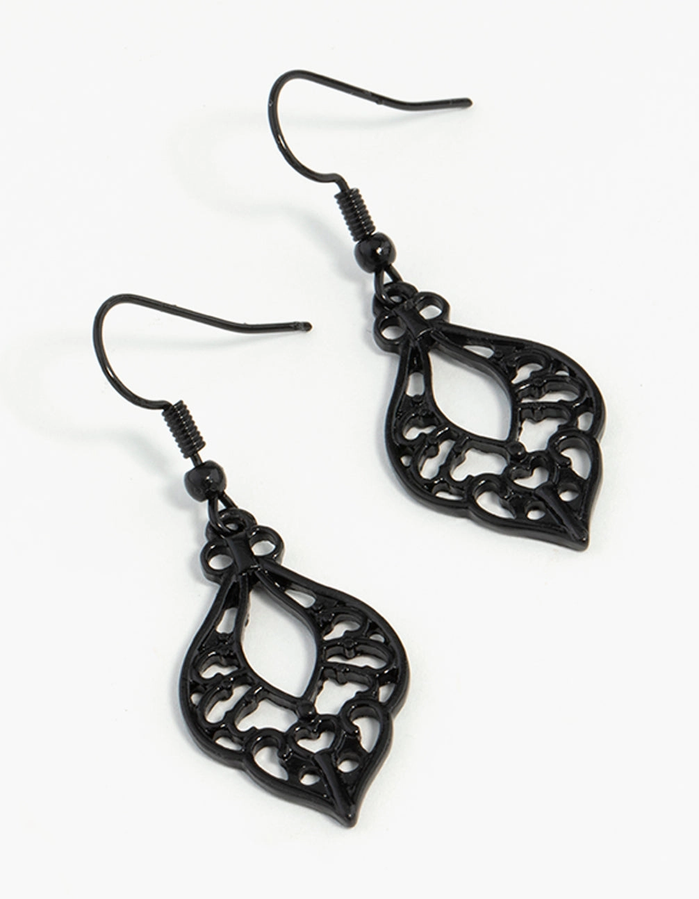 Sparkle Surface youth appeal Black Cutout Bohemian Drop Earrings