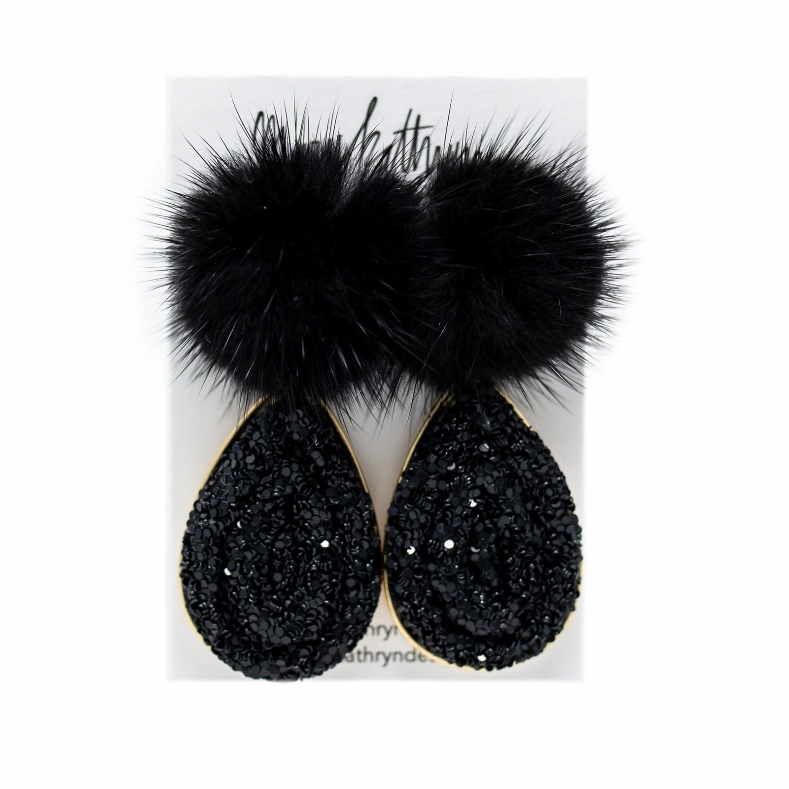 Black Lacey Puff Earrings Vibrant Charm Timeless Look Design