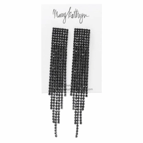 Black Sparkly Threader Earrings Glamorous Finish Fresh Pair