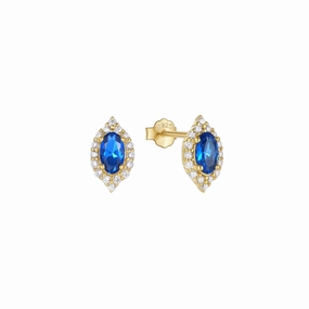 Iridescent Accessory Oval Blue Studs