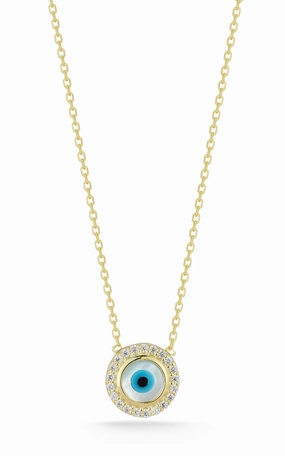 Sleek Texture Seasonal Shine Tiny Evil Eye Necklace