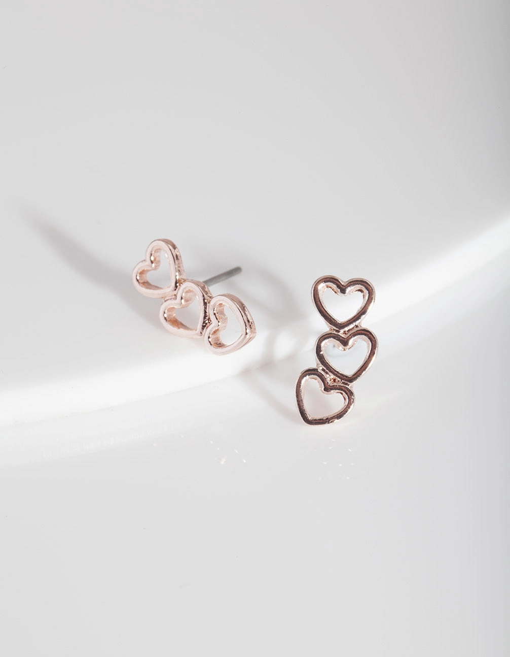Rose Gold Heart Stud Earring Contemporary Feel