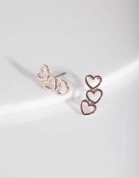 Rose Gold Heart Stud Earring Contemporary Feel