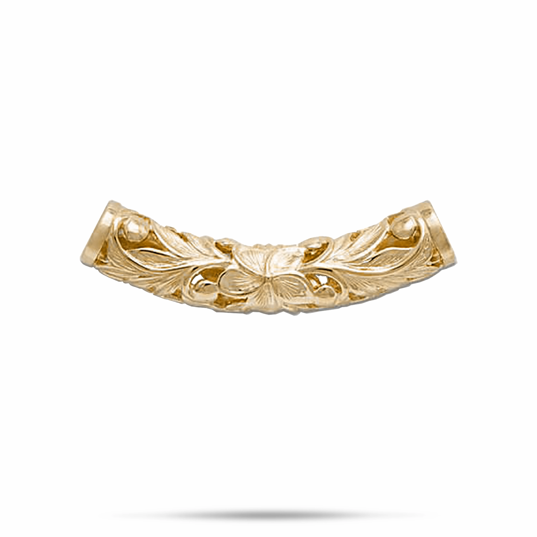 Hawaiian Heirloom Plumeria Barrel Pendant in Gold - 39mm Graceful Spirit Anniversary Present