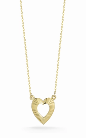 Vintage Heart Necklace Graceful Lines