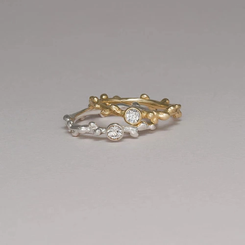 Luxury Spark Branch Solitaire -14k Gold   Diamond