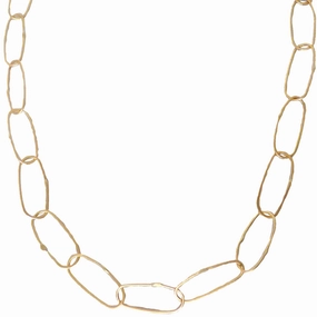 Romantic Fashion Versatile Accent Breezy Chain Link Necklace - 18k Gold   Oxidized Silver