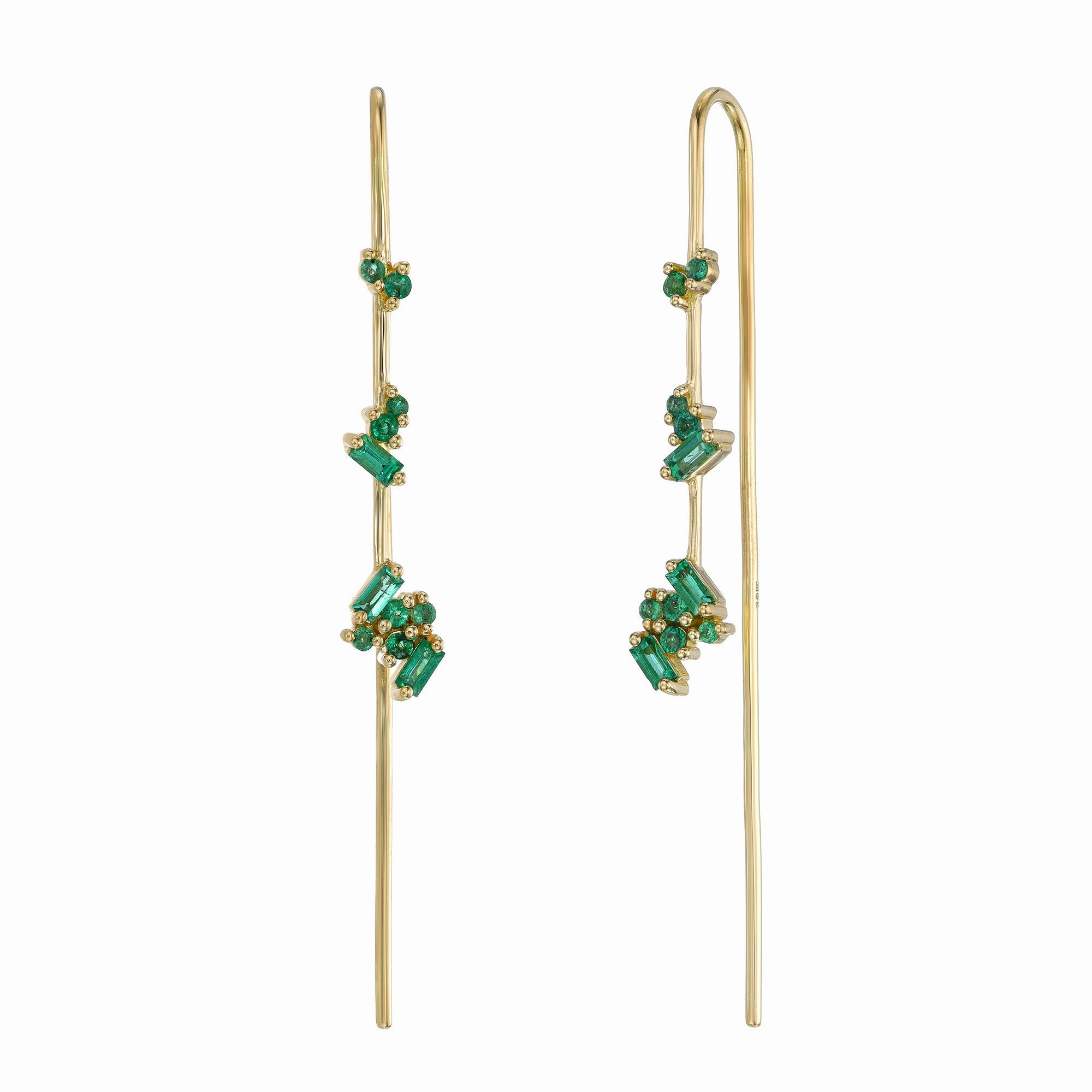Sparkling Shine Pieces Weekend Accent Luxe Emerald Threaders - 18k Gold