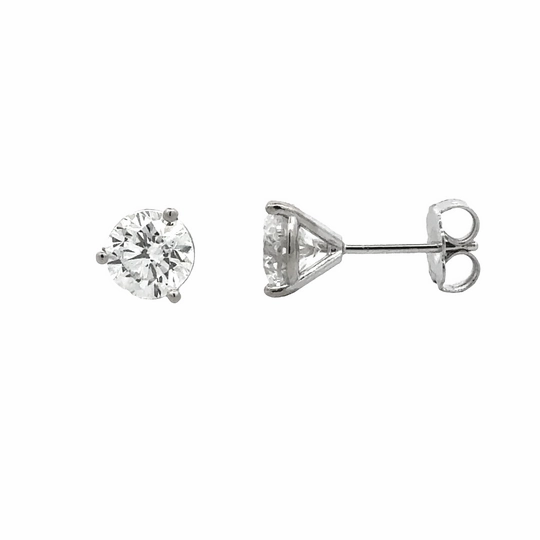 Social Adornment 1.98cttw Round Diamond in Three Prong Martini Earrings