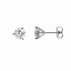 Social Adornment 1.98cttw Round Diamond in Three Prong Martini Earrings