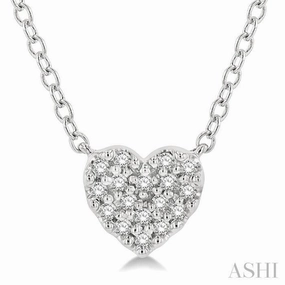 1/10 Ctw Heart Charm Round Cut Diamond Petite Fashion Pendant With Chain in 14K White Gold cultural vibe high-end design