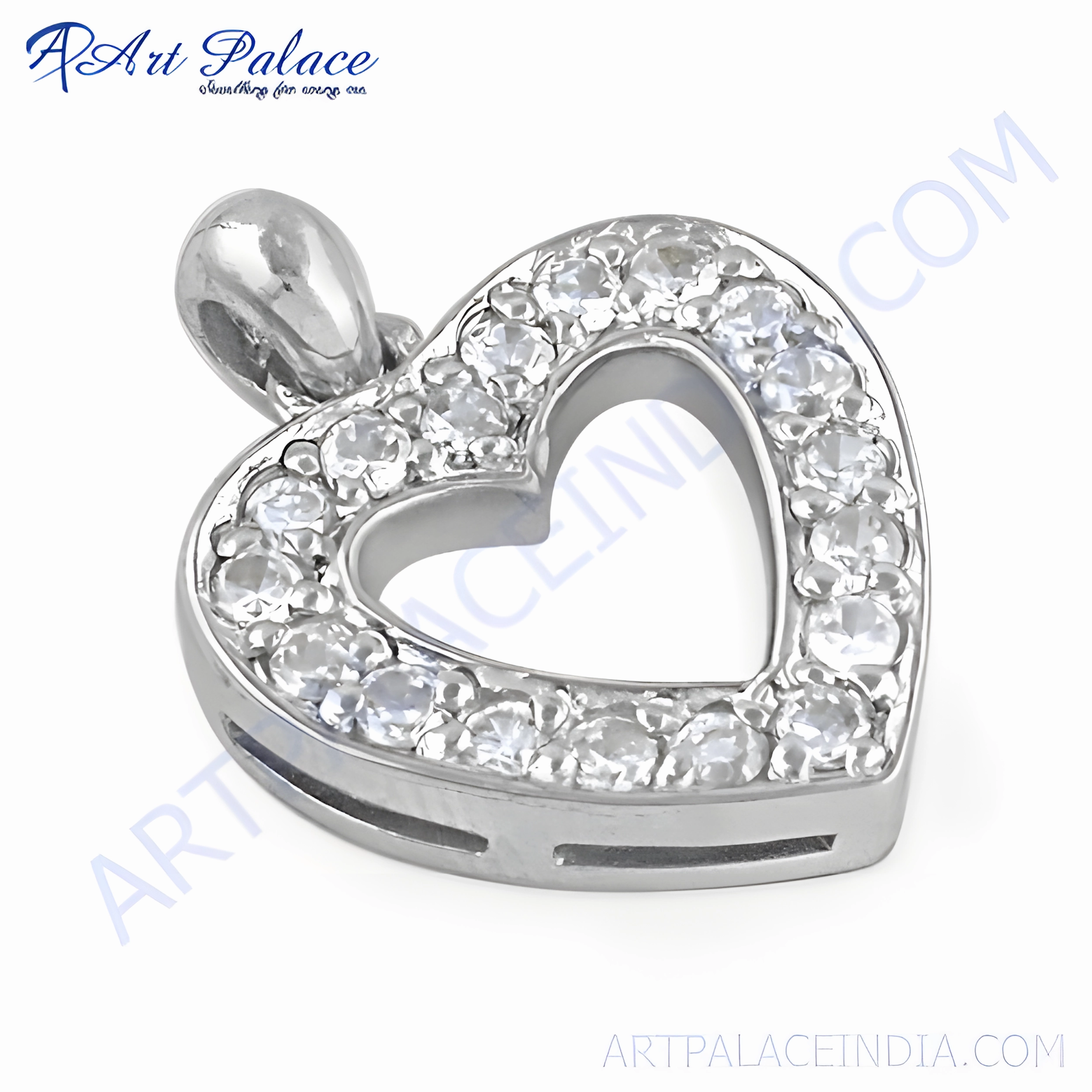 Party Night Romantic Heart Style Silver Pendant with Cubic Zirconia - Perfect Gift for Her