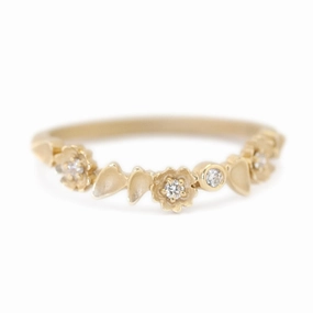 Buttercup Topper Guard Band - l8k Yellow Gold   Diamonds (.06 ctw) Vibrant Finish Cool Moment