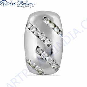 Signature Piece Pure Finish Buy Cubic Zirconia Gemstone 925 Silver Pendant Online - Best Prices & Quality