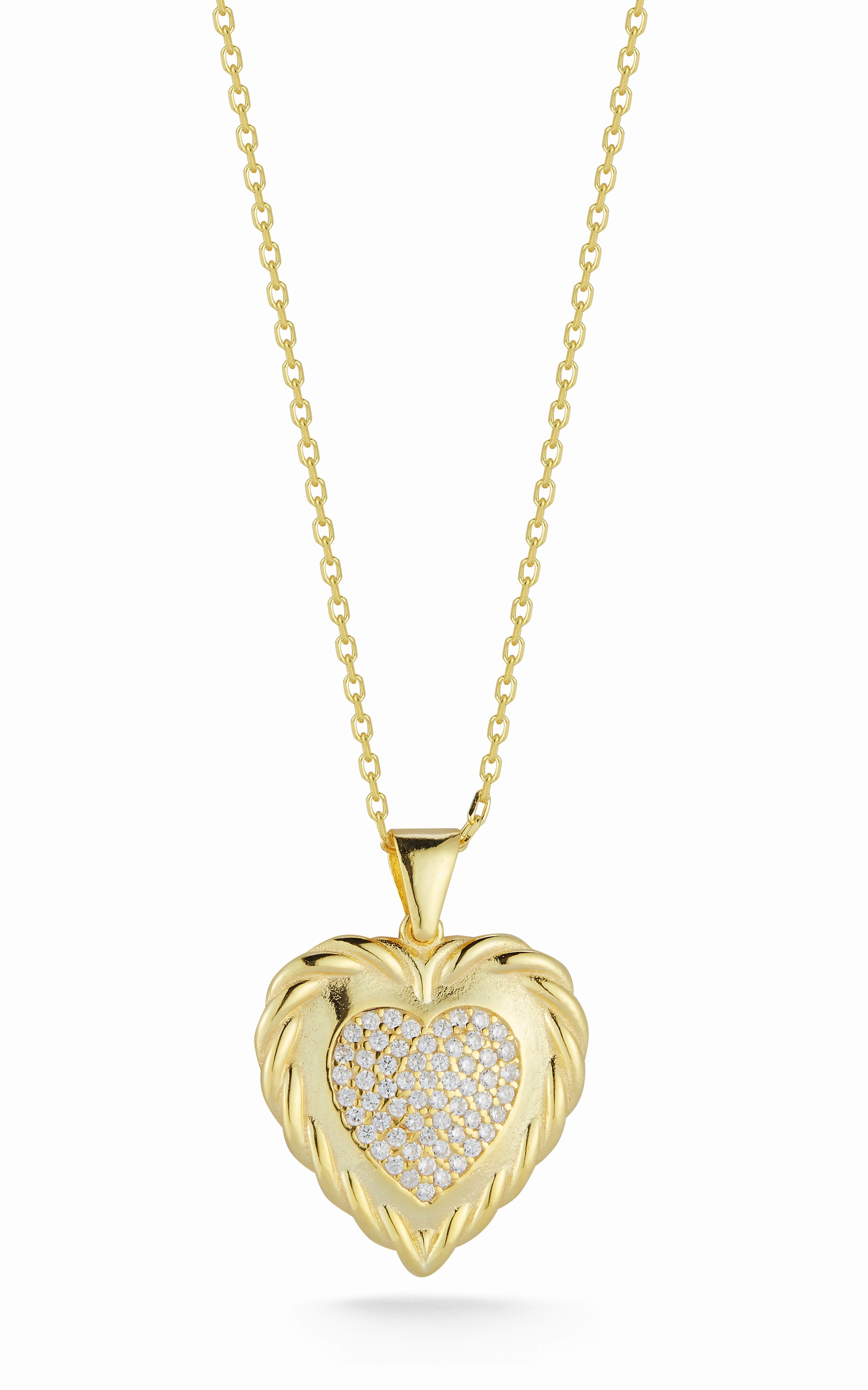 Vintage Heart Necklace Smooth Finish