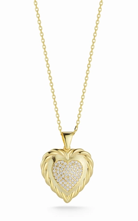 Vintage Heart Necklace Smooth Finish