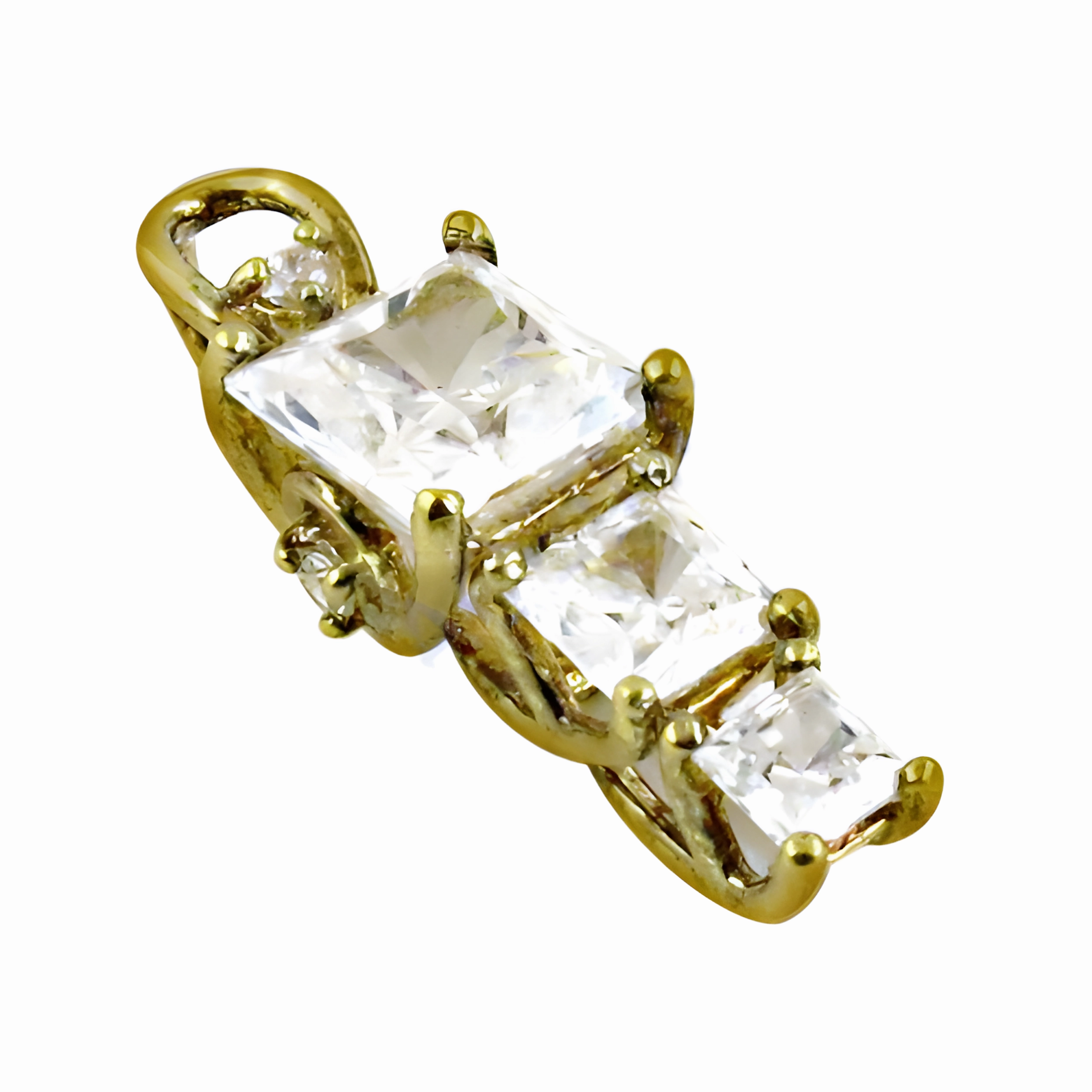 Elegant Fancy CZ Gemstone Gold Plated 925 Silver Pendant - Shop Now Elegant Look