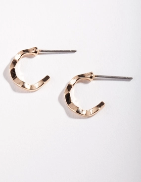 Gold Squiggle Hoop Earrings Dynamic Accent Elegant flair