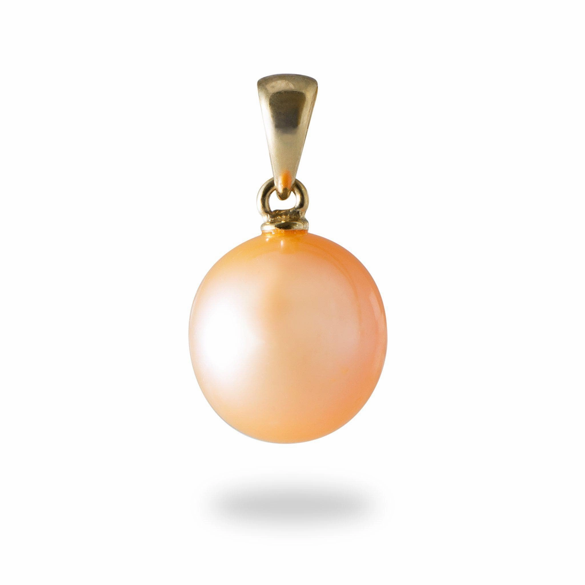 Gorgeous Adornment party accessory Peach Freshwater Pearl Pendant in Gold - 9-10mm