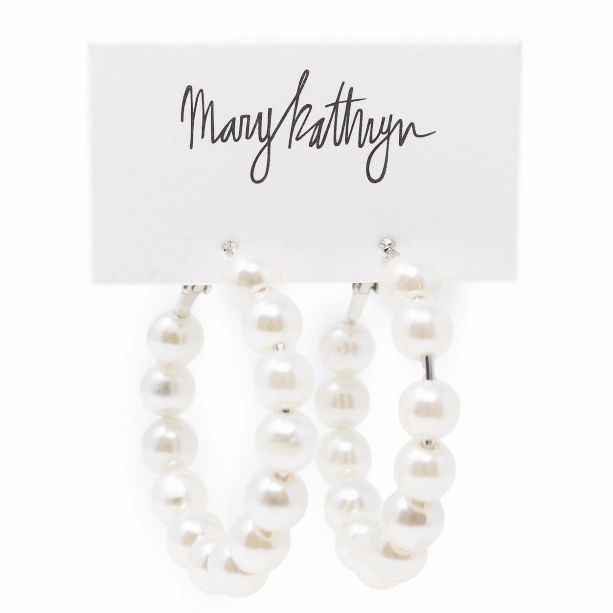 Faux Pearls Hoops Evening Accessory Polished Pieces