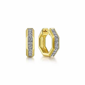 Sophisticated Finish Round Jewelry 14ky Small Hoop Diamond Earrings