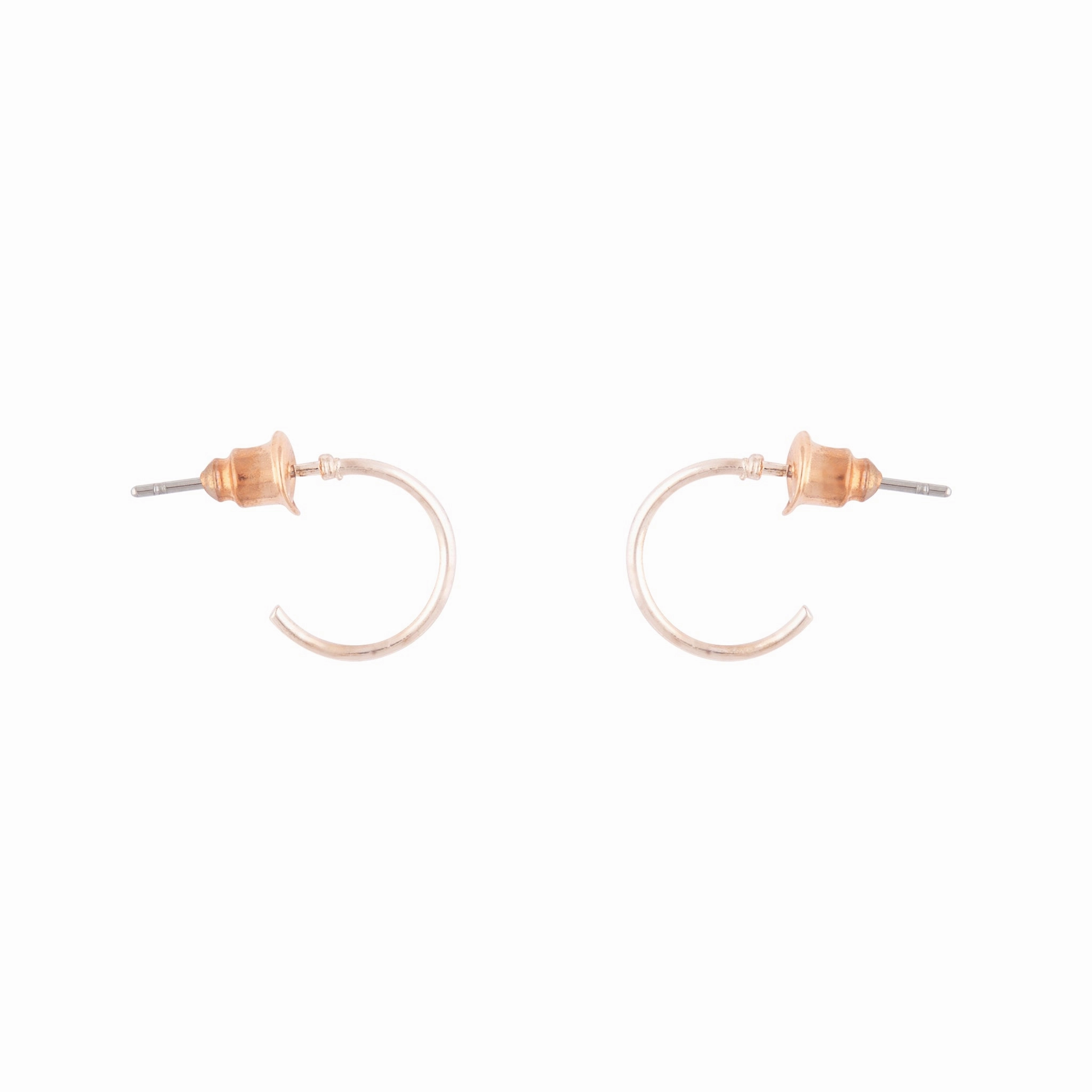 Rose Gold Mini Metal Hoop Earrings Timeless Shine Jewelry Effortless Chic