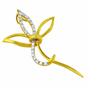 Celebrity Style CZ Gemstone Gold Plated Silver Pendant - Trendy Jewelry Conflict Free Jewelry