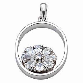 Eco Friendly Accessory Celebrity Style Genuine Cubic Zirconia Silver Pendant
