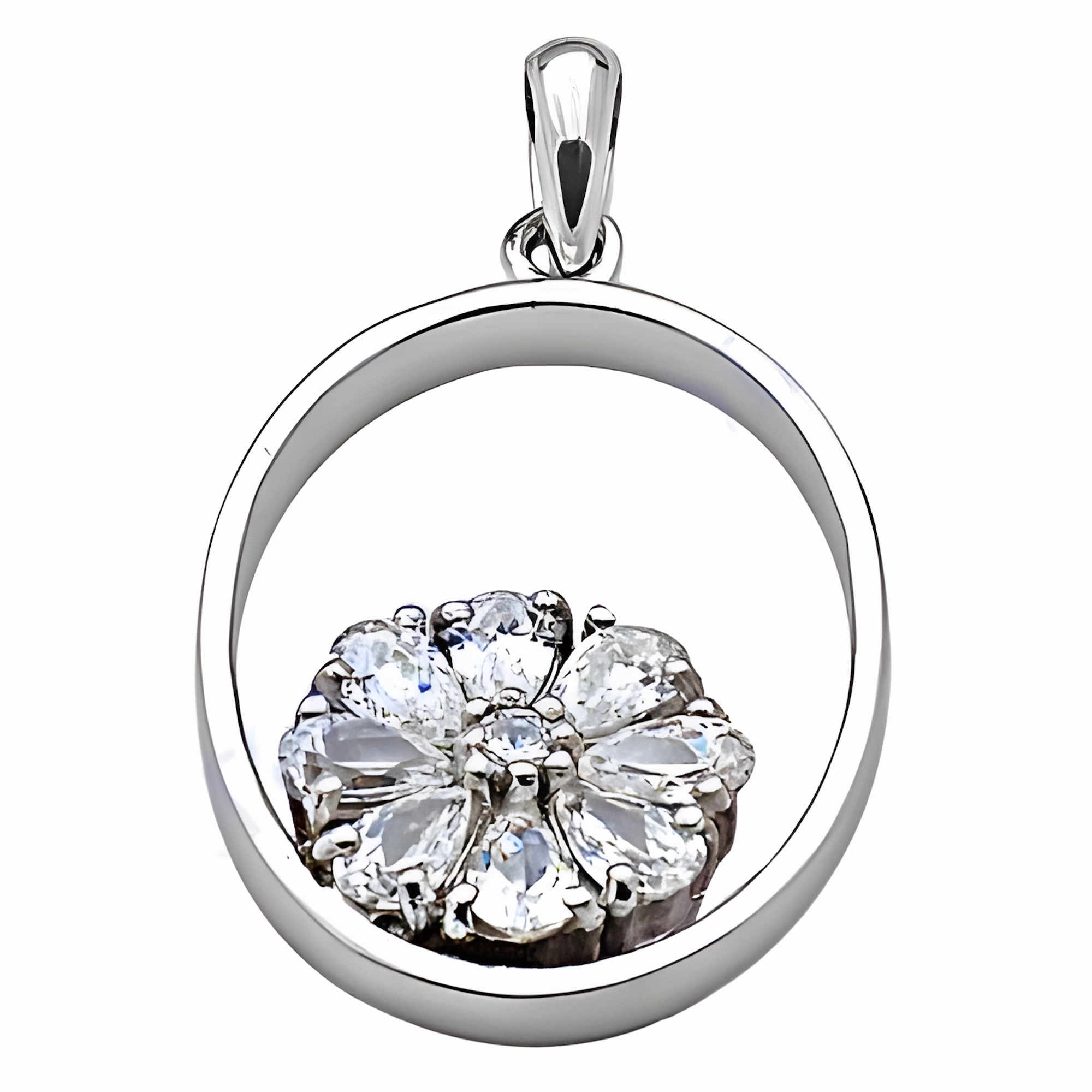 Eco Friendly Accessory Celebrity Style Genuine Cubic Zirconia Silver Pendant