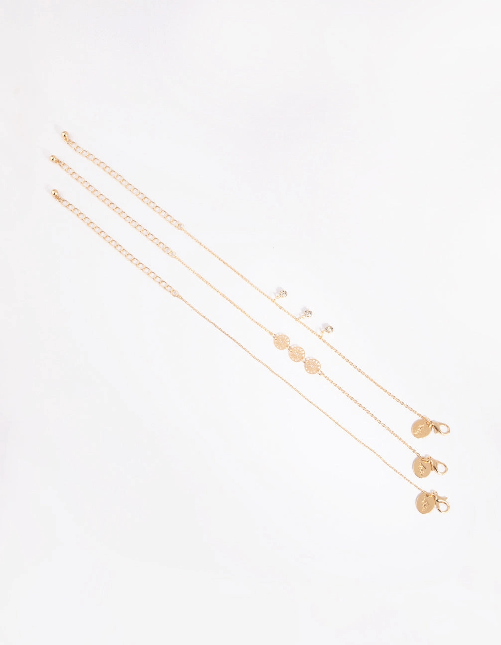 Timeless Accessory Refined Line Gold Dainty Dangle Pack Bracelets