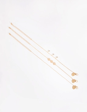 Timeless Accessory Refined Line Gold Dainty Dangle Pack Bracelets